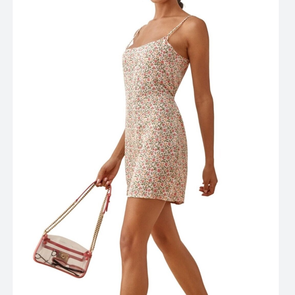 Miss Lola Floral Front Tie Fitted Dress